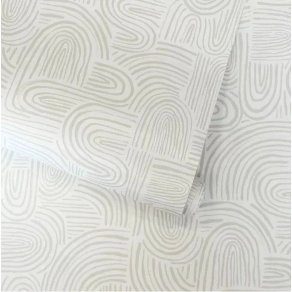 Tempaper Swell Sand Removable Vinyl Wallpaper Beige White